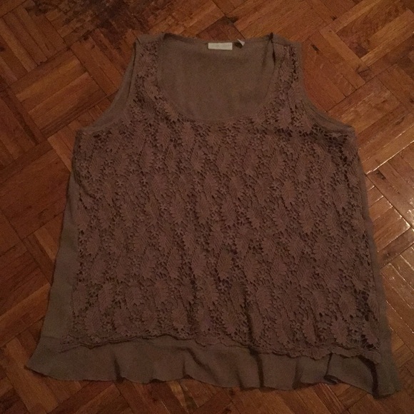 New York & Company Tops - NY&Co Open back lace overlay top large